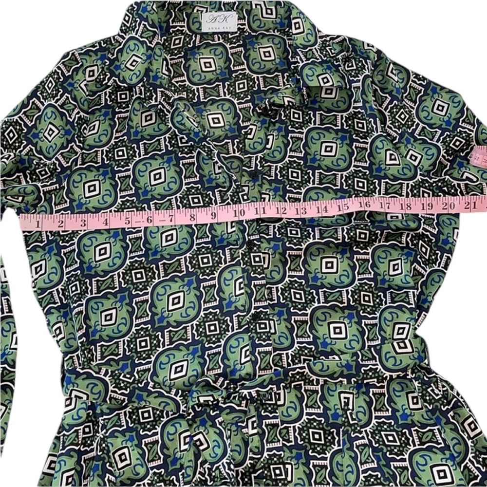 ANNA KAY Godet Shirtdress Green Size Large NWOT - Picture 12 of 17